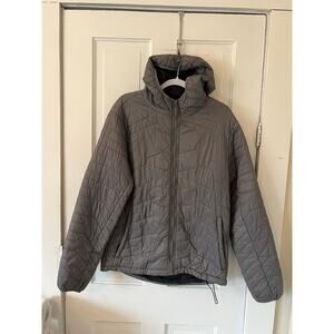 wild wear mens gray large primaloft jacket hooded coat ski snowboard camp hike